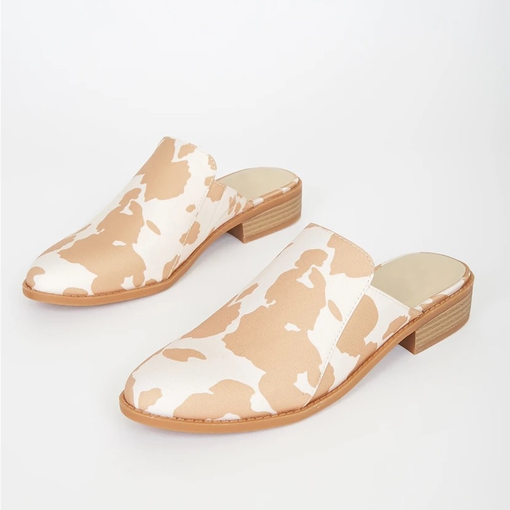 Cow Print Mules - Picture 2 of 9